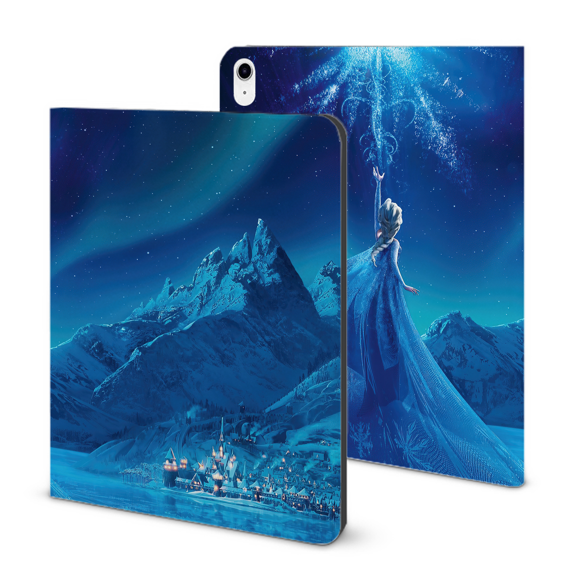 （画像用） アナと雪の女王 アンナ エルサ Frozen Anna Elsa IPad ケース ブック型 PUレザー TPU 耐衝撃 軽量 薄型 ペン収納なし 全面保護 IPad 各モデル対応